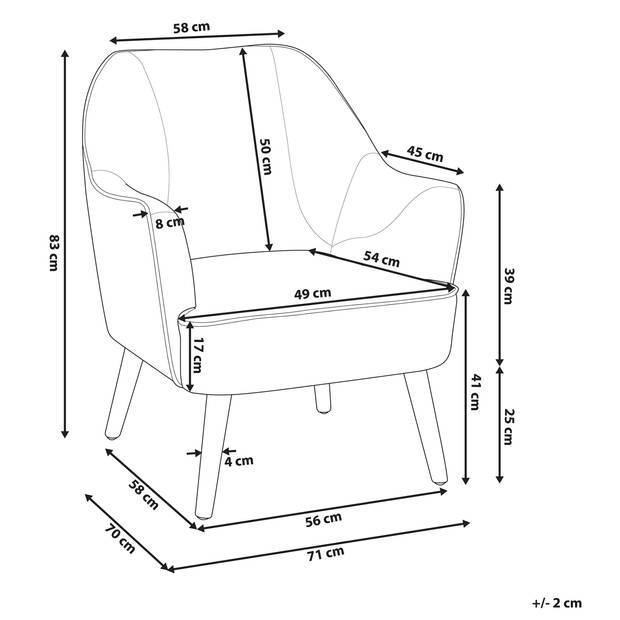 Beliani LOKEN - Fauteuil-Blauw-Polyester