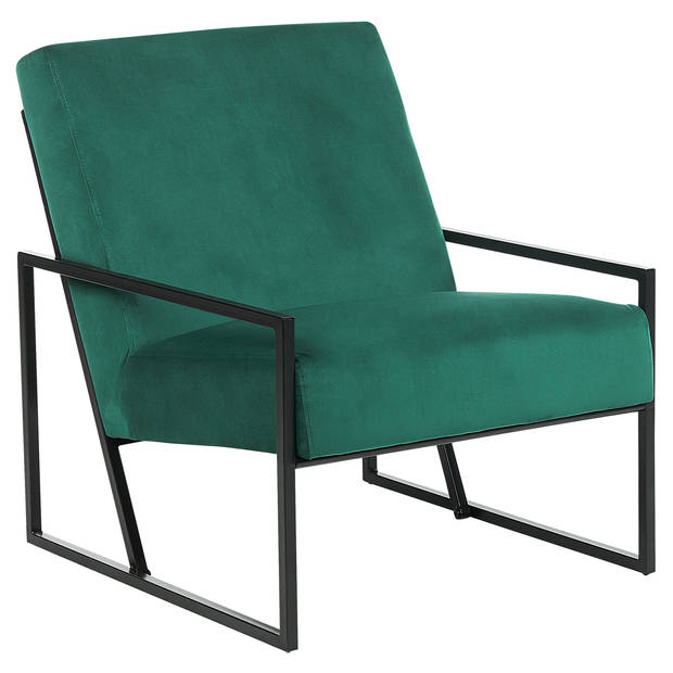 Beliani DELARY - Fauteuil-Groen-Fluweel