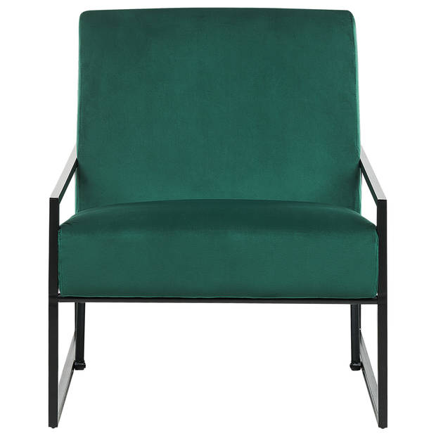 Beliani DELARY - Fauteuil-Groen-Fluweel