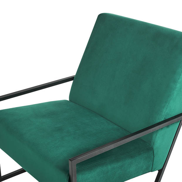 Beliani DELARY - Fauteuil-Groen-Fluweel