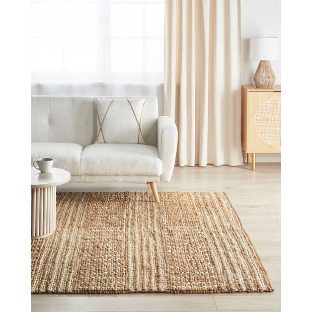 Beliani KAMBERLI - Laagpolig-Beige-Jute