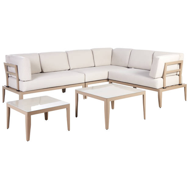 Beliani RIMA III - Loungeset-Beige-Aluminium