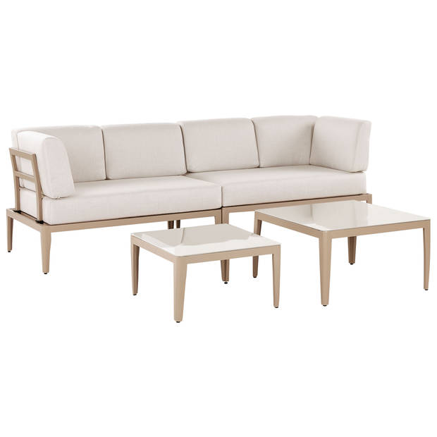 Beliani RIMA III - Loungeset-Beige-Aluminium