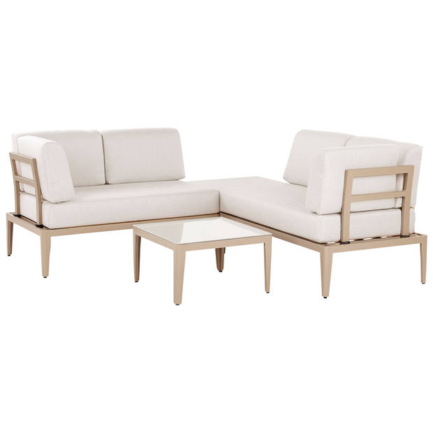 Beliani RIMA III - Loungeset-Beige-Aluminium