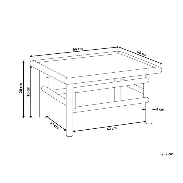 Beliani CERRETO - Salontafel-Lichte houtkleur-Bamboehout