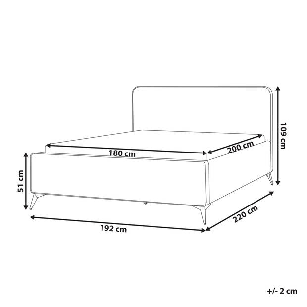 Beliani VALOGNES - Tweepersoonsbed-Beige-Fluweel