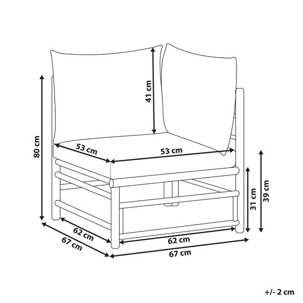 Beliani CERRETO - Tuinstoel-Wit-Bamboehout