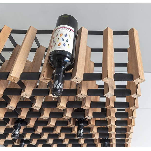 Vinata Trigno wijnrek - mahonie - 120 flessen - wijnrekken - flessenrek - wijnrek hout metaal - wijnrek staand - wijn