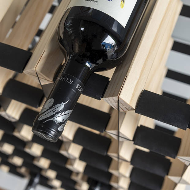 Vinata Foglia wijnrek - blank - 72 flessen - wijnrekken - flessenrek - wijnrek hout metaal - wijnrek staand - wijn rek -