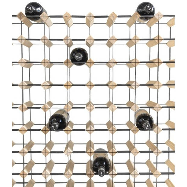 Vinata Potenza wijnrek - blank - 110 flessen - wijnrekken - flessenrek - wijnrek hout metaal - wijnrek staand - wijn rek