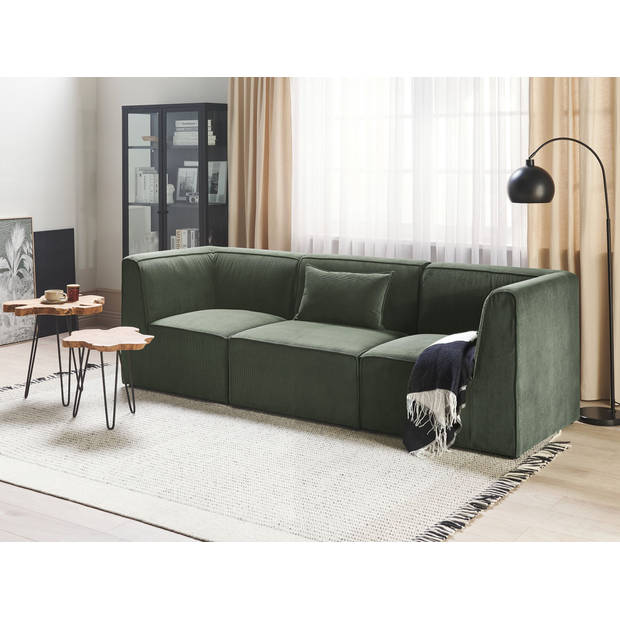 Beliani LEMVIG - Modulaire Sofa-Groen-Corduroy