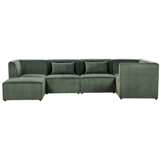 Beliani LEMVIG - Modulaire Sofa-Groen-Corduroy