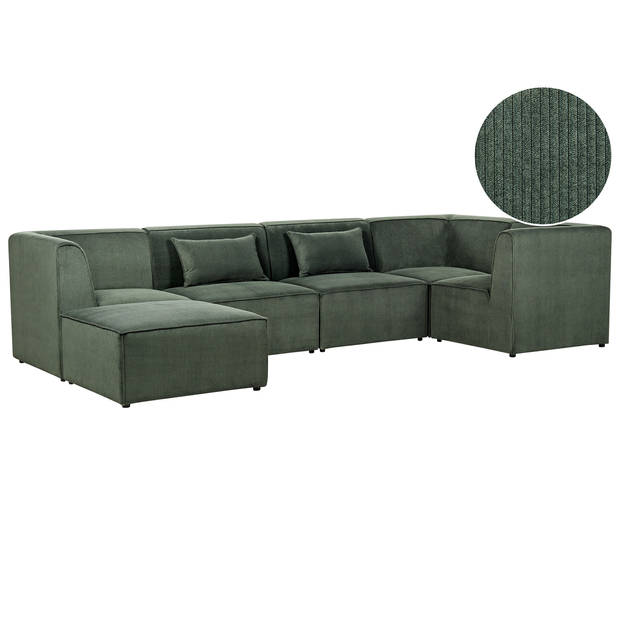 Beliani LEMVIG - Modulaire Sofa-Groen-Corduroy