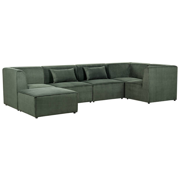 Beliani LEMVIG - Modulaire Sofa-Groen-Corduroy