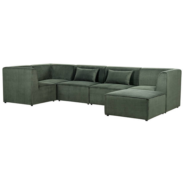 Beliani LEMVIG - Modulaire Sofa-Groen-Corduroy