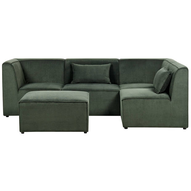 Beliani LEMVIG - Modulaire Sofa-Groen-Corduroy