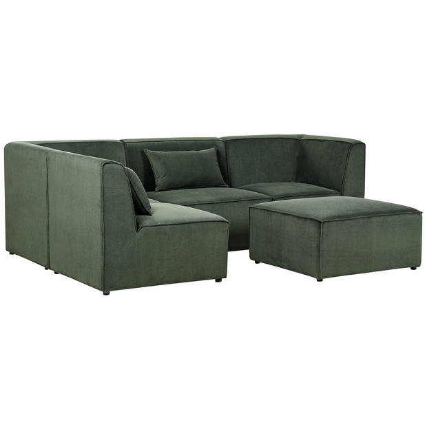Beliani LEMVIG - Modulaire Sofa-Groen-Corduroy
