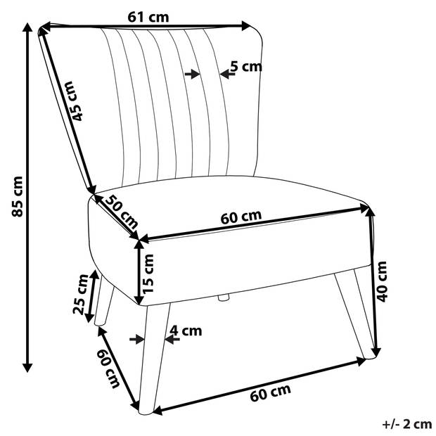 Beliani VAASA - Fauteuil-Wit-Bouclé