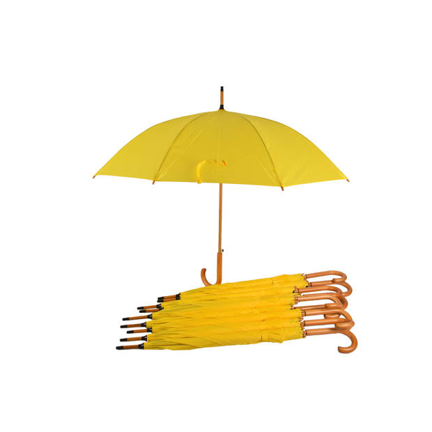 Tien Stuks Grote Gele Paraplu's: Stijlvol, Automatisch, Polyester - Opvouwbaar - 102cm Diameter.