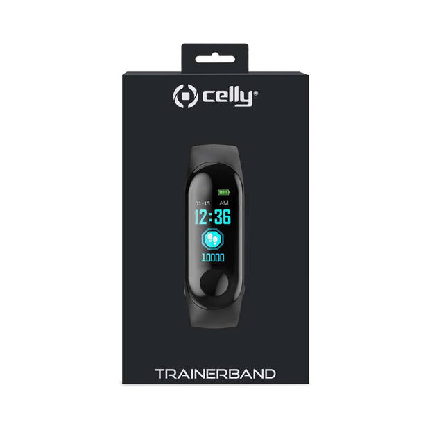 Celly - TrainerBand Smartwatch 0,96 Inch LCD - Siliconen - Zwart