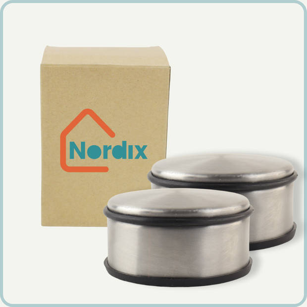 Nordix Deurstop - 2 stuks - Deurstopper - Deurbuffer - RVS - 11cm - Binnen