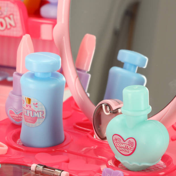 Bowa 37-delige Make-up Speelgoed Accessoires - Beauty Spelen - Opbergkoffer - Cosmetica Accessoireset - Roze Make-upset