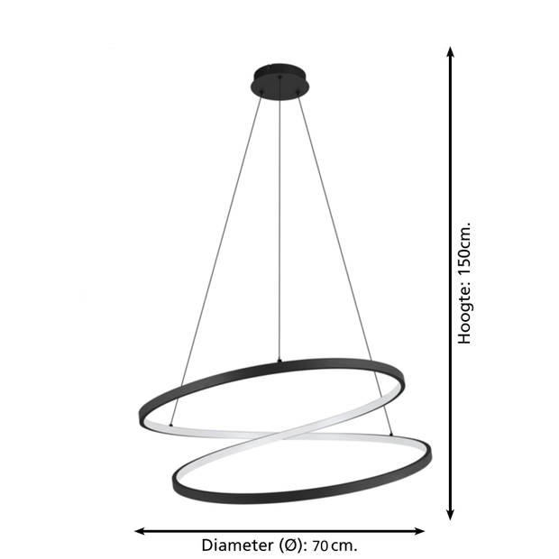 EGLO Ruotale Hanglamp - LED - Ø 70 cm - Zwart