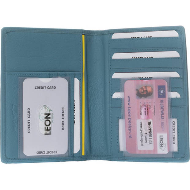 Paspoort hoesje - Compact - Leer - Lichtblauw