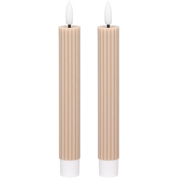 Blokker LED dinerkaars ribbel S/2 - 2,2X15,5cm - Beige