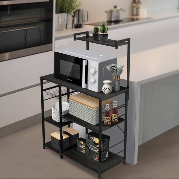 ERRO Keukenrek - opbergrek keuken - 90x40x132cm - zwart