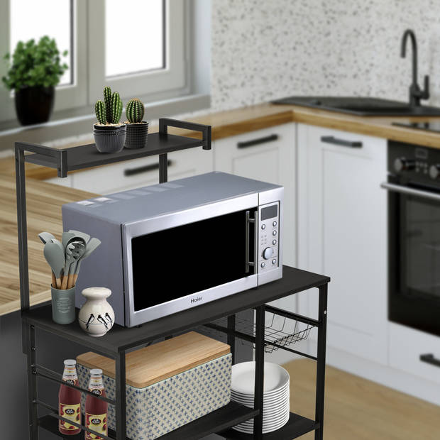 ERRO Keukenrek - opbergrek keuken - 90x40x132cm - zwart