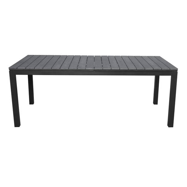 Essy tuintafel, incl. 2 inlegplaten L 200-300 cm zwart/grijs.