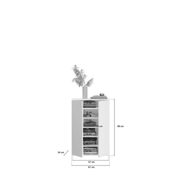 ProjektX kommode 3 deuren wit.