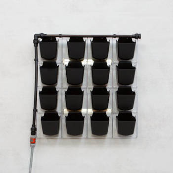 Mijn Verticale Tuin - Compleet Startpakket M 60x60 cm 16 Bakjes met irrigatieleiding