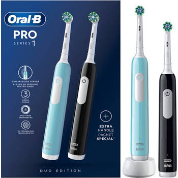 Oral-B PRO Series 1 Duo Edition - 2 Elektrische Tandenborstels Zwart & Blauw