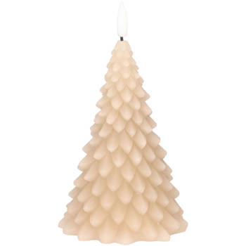 Blokker LED kaars Kerstboom - 10x10x15cm - beige