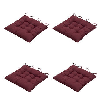 Madison - Zitkussen - Panama bordeaux - 46x46 - Rood - 4 Stuks