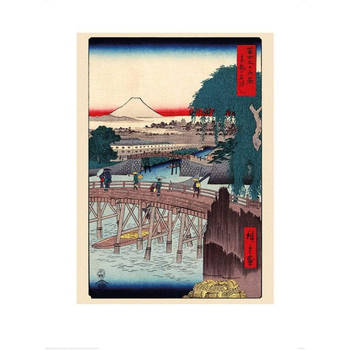 Kunstdruk Hiroshige - Ichkoku Bridge in the Eastern Capital 60x80cm