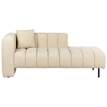 Beliani LANNILS - Chaise longue-Beige-Fluweel