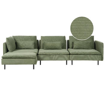 Beliani EGERIS - Modulaire Sofa-Groen-Corduroy