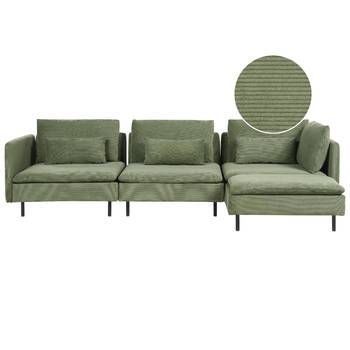 Beliani EGERIS - Modulaire Sofa-Groen-Corduroy
