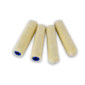 4stuks Verfroller beige Muurverfroller nylon pluisvrij 41g Schuimroller Structuurroller Verfkwasten