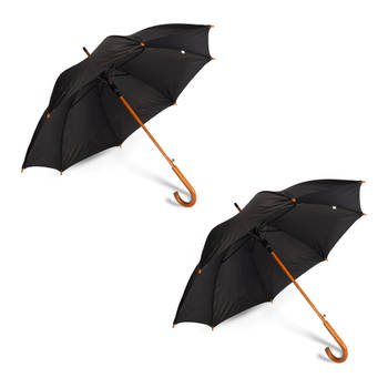 2x Paraplu aluminium Polyester aantal ribben: 8 Stevige paraplu 102 cm Diameter Veilig Desig Automatische