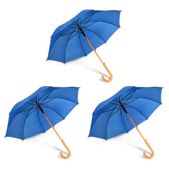 3x Umbrella children's umbrella Diameter 102 cm Sturdy umbrella blue rain accessories polyester Automatic