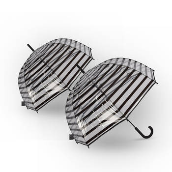 2x Umbrella Diameter 86 cm Sturdy Umbrella Transparent Rain Accessories Polyester Automatic Umbrella