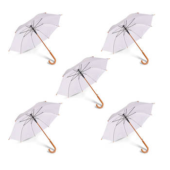 5x Paraplu aluminium Polyester aantal ribben: 8 Stevige paraplu 102 cm Diameter Veilig Desig Automatische