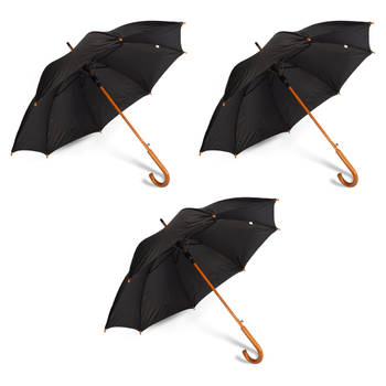 3x Paraplu aluminium Polyester aantal ribben: 8 Stevige paraplu 102 cm Diameter Veilig Desig Automatische