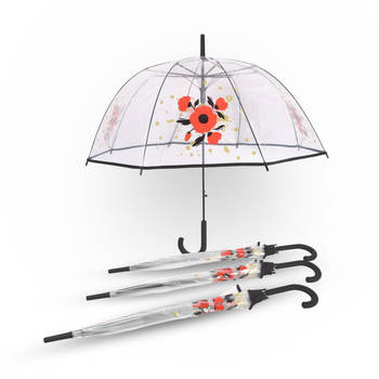 4x Paraplu Diameter 86 cm Stevige paraplu transparent regenaccessoires polyester Automatische paraplu