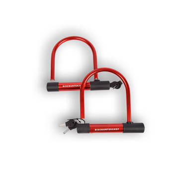 2x Stevig Fietsbeugelslot voor Maximale Fietsveiligheid - Lichtgewicht, Rood - Inclusief 2 Sleutels - met 10mm Dikke