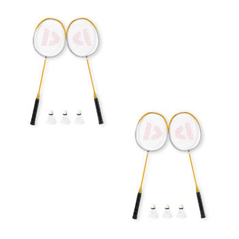 Hoogwaardige Badminton Racket Set - Geel - Inclusief Opbergtas en 3 Shuttles